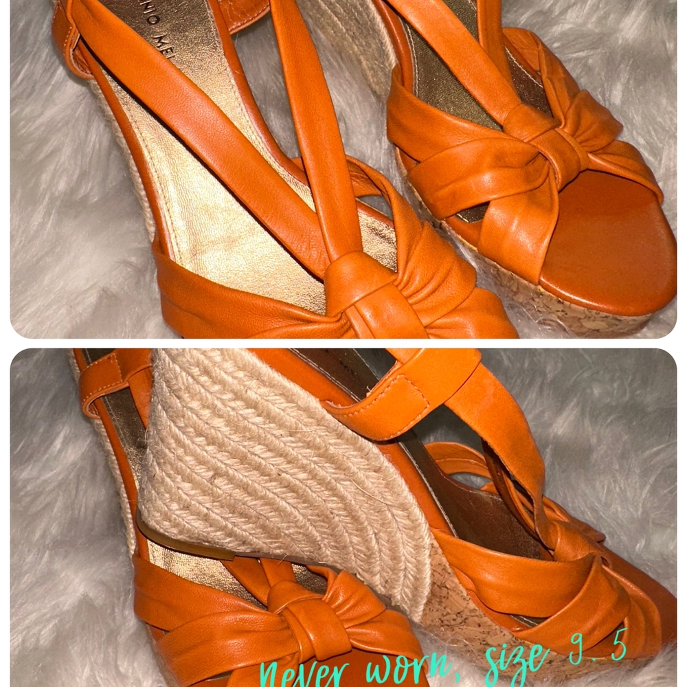 ANTONIO MELANI Orange Wedge Sandals